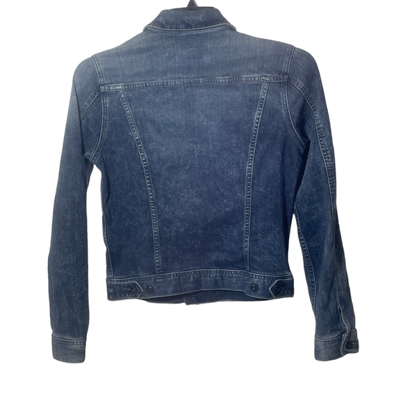 AG Adriano Goldschmied Small Jean Jacket Blue Stonewash Metal Buttons Denim - Picture 6 of 6